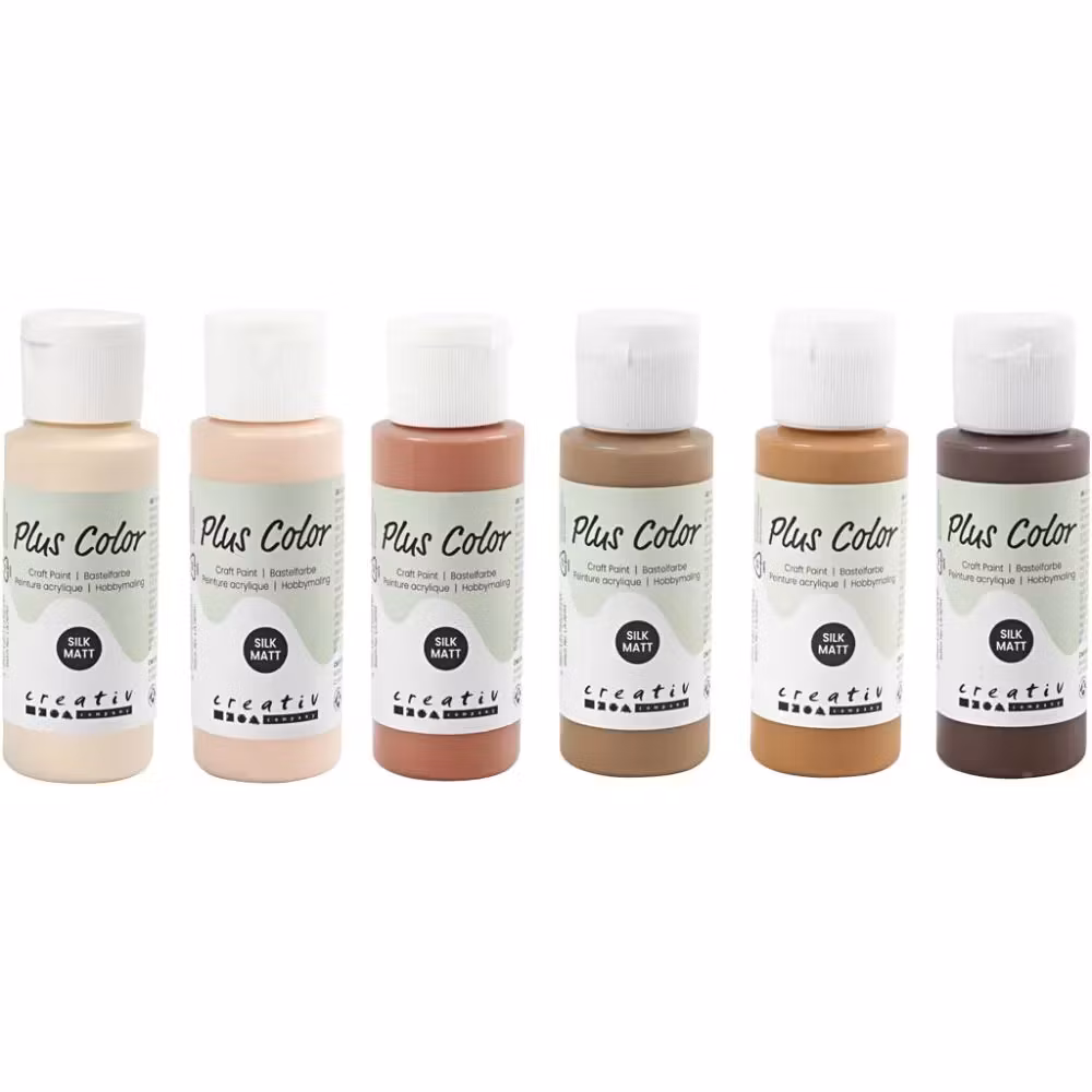Plus Color Hobbymaling, ass. farger, 6x60ml/ 1 pk.