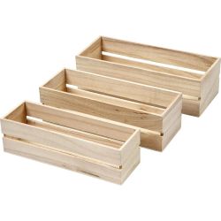Trekasse, 6,5+7+7,5 cm, 22+23,5+25 cm, 7+8,5+10 cm, 3stk./ 1 sett