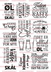DEK10 - Øl, venner, kaffe - tekst, A5