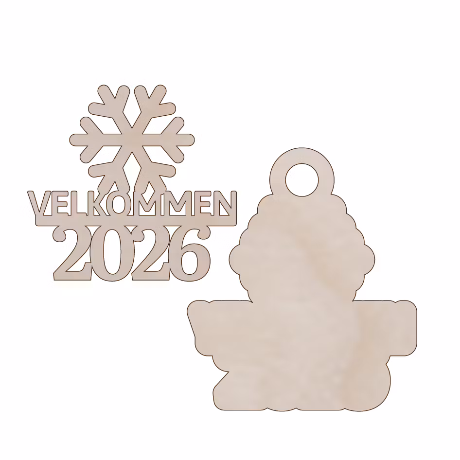 Velkommen 2026 - charm 4x4,6cm med hengehull