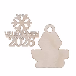 Velkommen 2026 - charm 4x4,6cm med hengehull