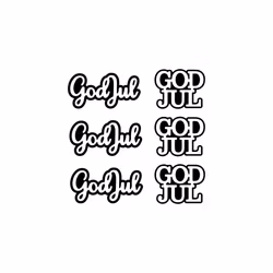 God Jul #1, selvklebende laserkutt på plate 9x14cm