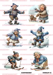 Forhåndsbestilling - Papirklipp 85 - Blå gamle vinteraktiviteter