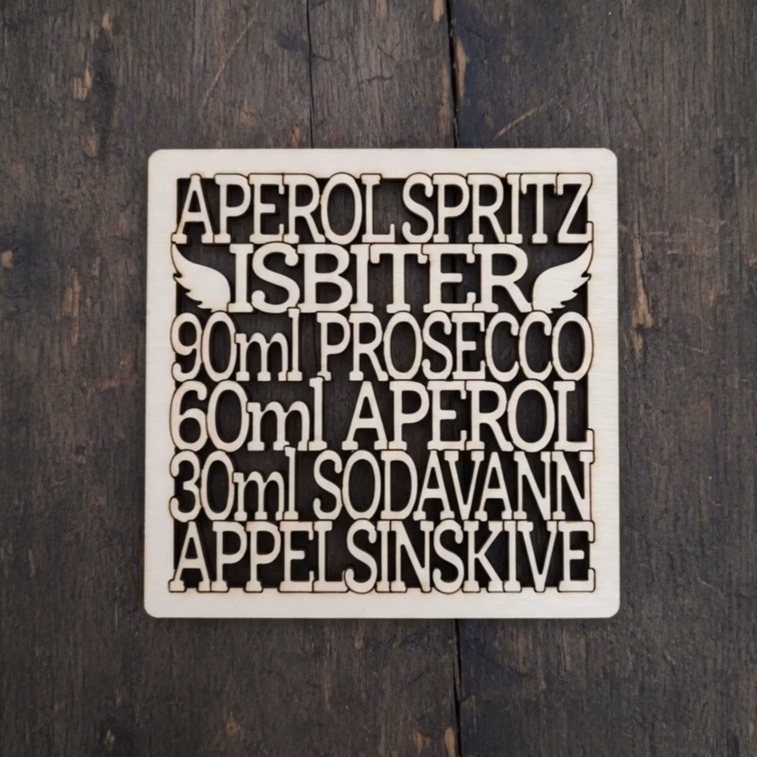 Coaster - Aperol Spritz - 3mm bjørkefiner