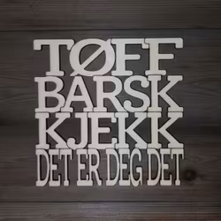 Coaster - Tøff barsk kjekk det er deg det - 3mm bjørkefiner