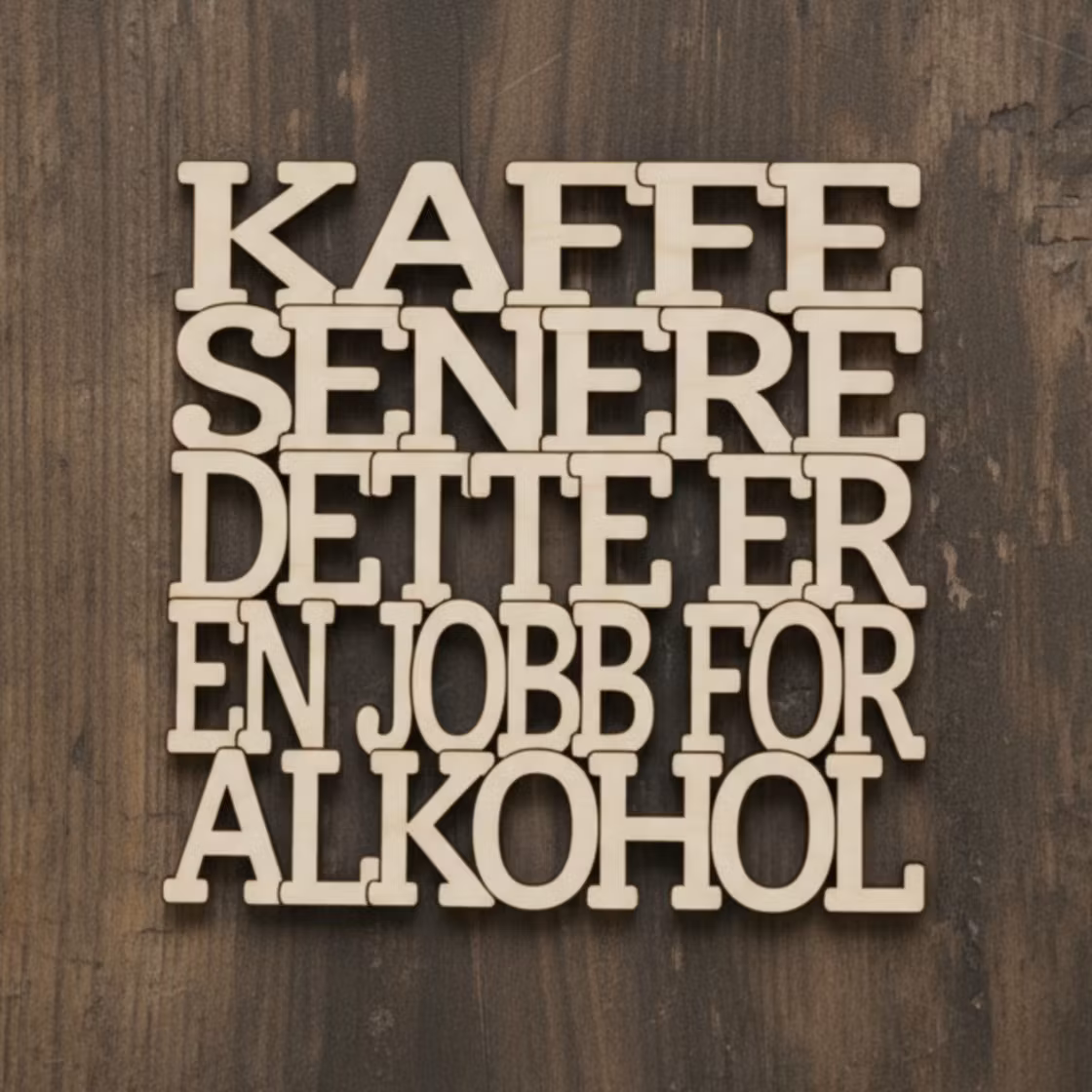 Coaster - Kaffe senere dette er en jobb for alkohol - 3mm bjørkefiner