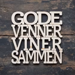 Coaster - Gode venner viner sammen - 3mm bjørkefiner