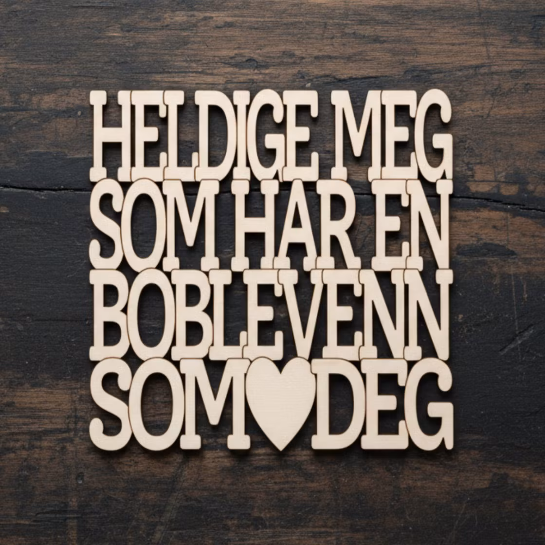 Coaster - Heldige meg som har en boblevenn som deg - 3mm bjørkefiner