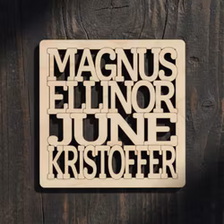 Coaster - PERSONALISERT - 3mm bjørkefiner