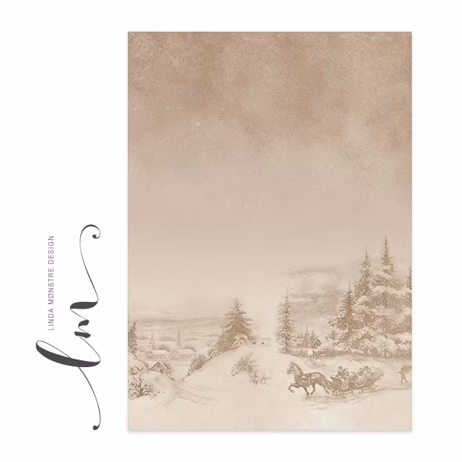 Lindadesign - Vinterlandskap brun