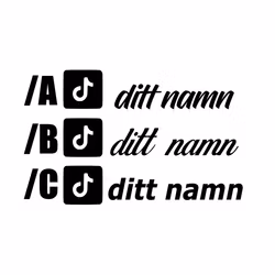 Tiktok dekal med eget namn