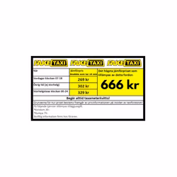 TAXI PRIS Klistermärke