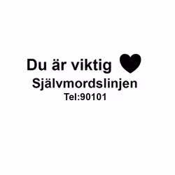 Självmordslinjen Dekal - Du är viktig!