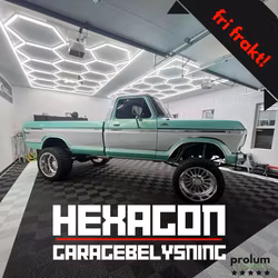 Prolum Hexagon Garagebelysning Dimbar
