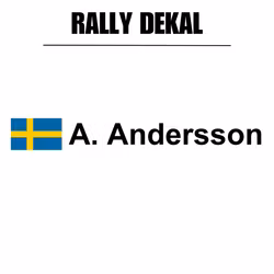 Rallydekaler med eget namn