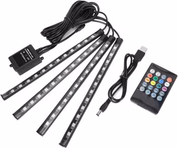 Fotbelysning RGB LED-lister med Ciggaret-uttag