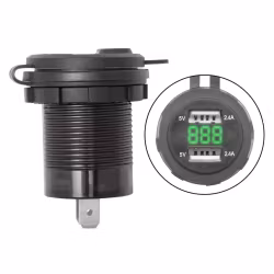 USB-laddare med voltmätare för panelmontage