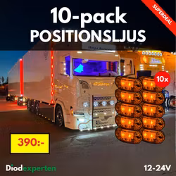 Positionsljus / Sidomarkeringsljus 12/24V 10-Pack
