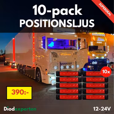 Positionsljus 10-Pack 6 LED 12-24v