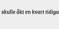 Du skulle åkt en kvart tidigare 90x9 SVART