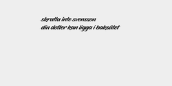 skratta inte svenssondin dotter kan ligga i baksätet 100x20 SVART