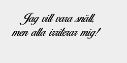 Jag vill vara snällmen alla irriterar mig 100x30 SVART