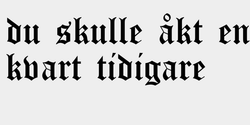 du skulle åkt enkvart tidigare  71x20 SVART