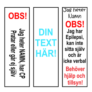 Bältesmudd/-skydd: EGEN TEXT