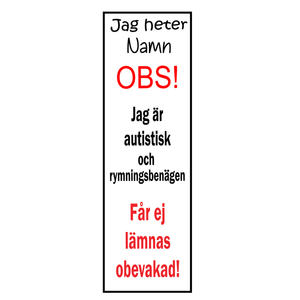 Bältesmudd/-skydd: Autistisk & rymningsbenägen