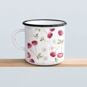 Emaljmugg - Körsbär