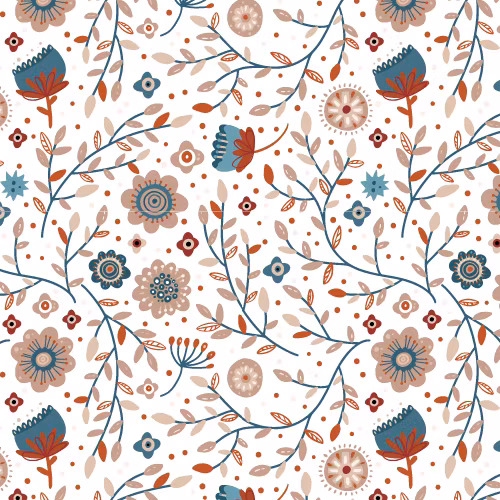 Emaljmugg - Blommor i beige