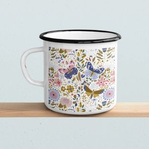 Emaljmugg - Fjärilsäng