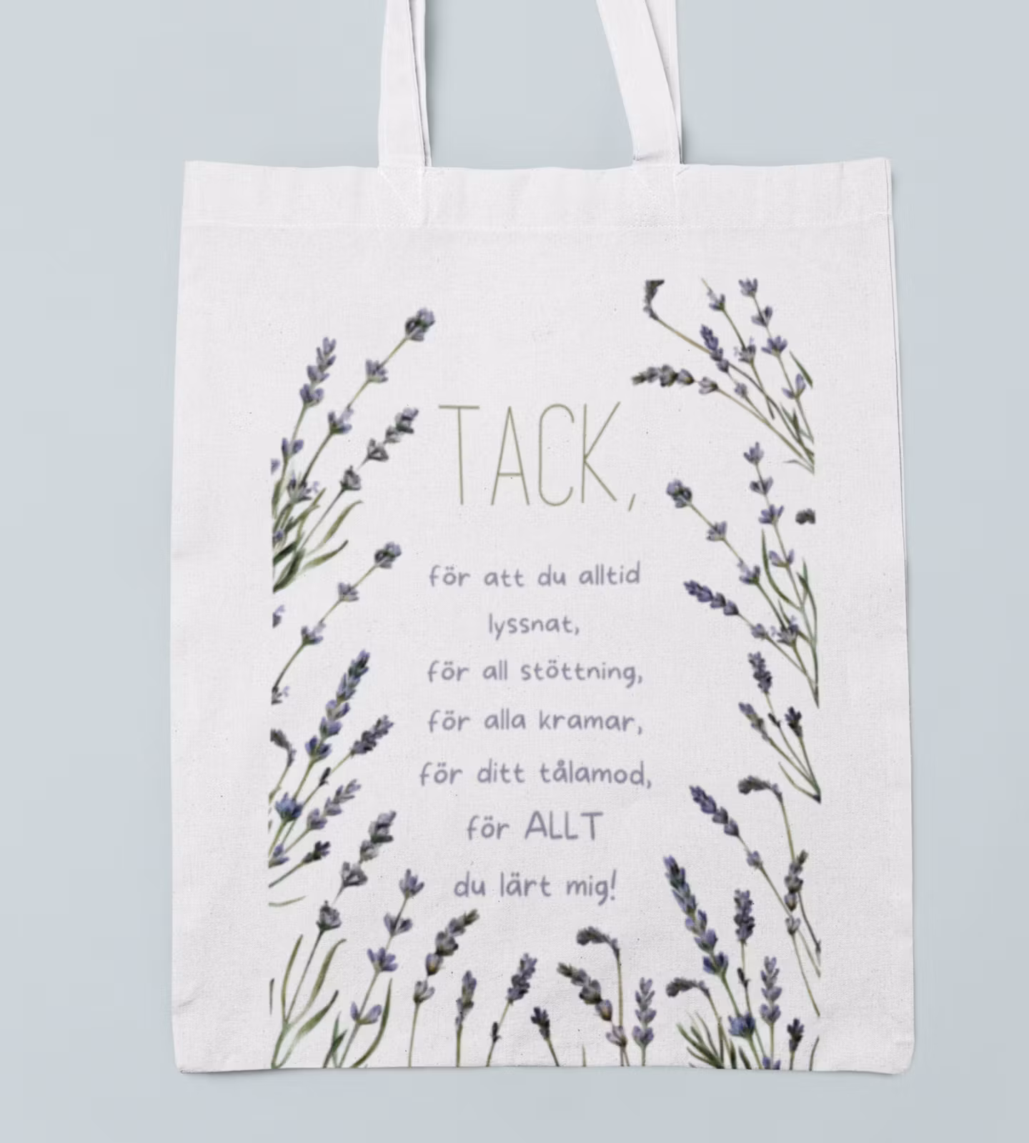 Tygkasse - Tack, lavendel