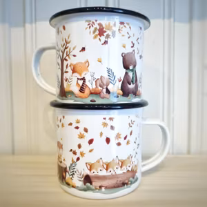 Emaljmugg - Höst i skogen