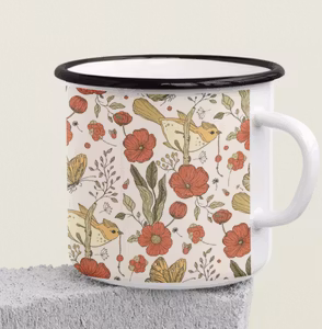 Emaljmugg - Fågel i rött