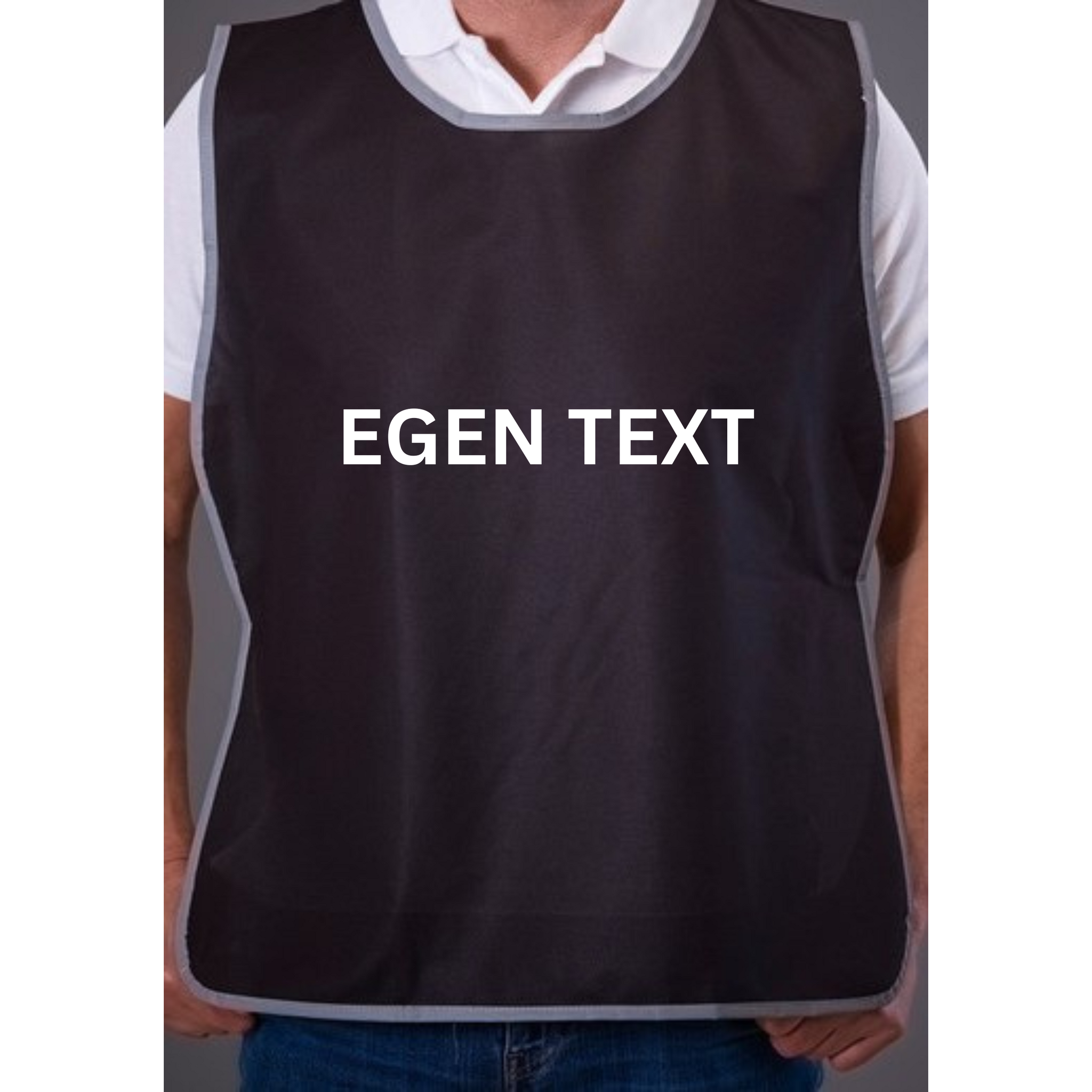 Informativ reflexväst: EGEN TEXT [Vuxen - svart]