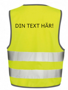 Informativ reflexväst: EGEN TEXT [Vuxen - gul]