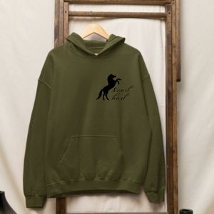 Hoodie: Svart häst [grön]
