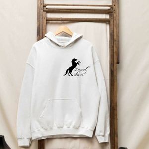 Hoodie: Svart häst [vit]