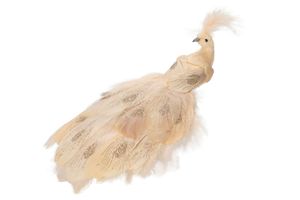 Påfågel med klämma (cream)