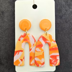 Örhängen: Båge - orange