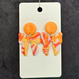 Örhängen: Rosett - orange