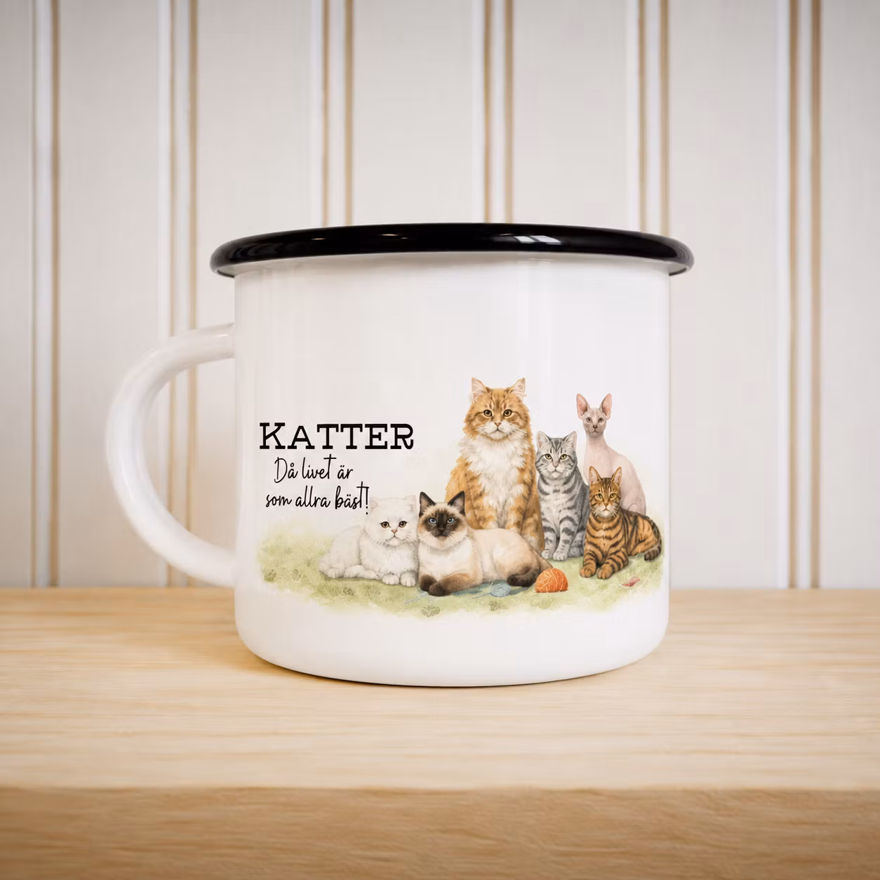 Emaljmugg - Katter
