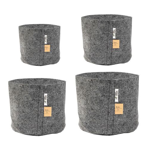 Paket Odlingssäck Root Pouch - 3,8liter  +8liter +12liter +16 liter grå utan handtag