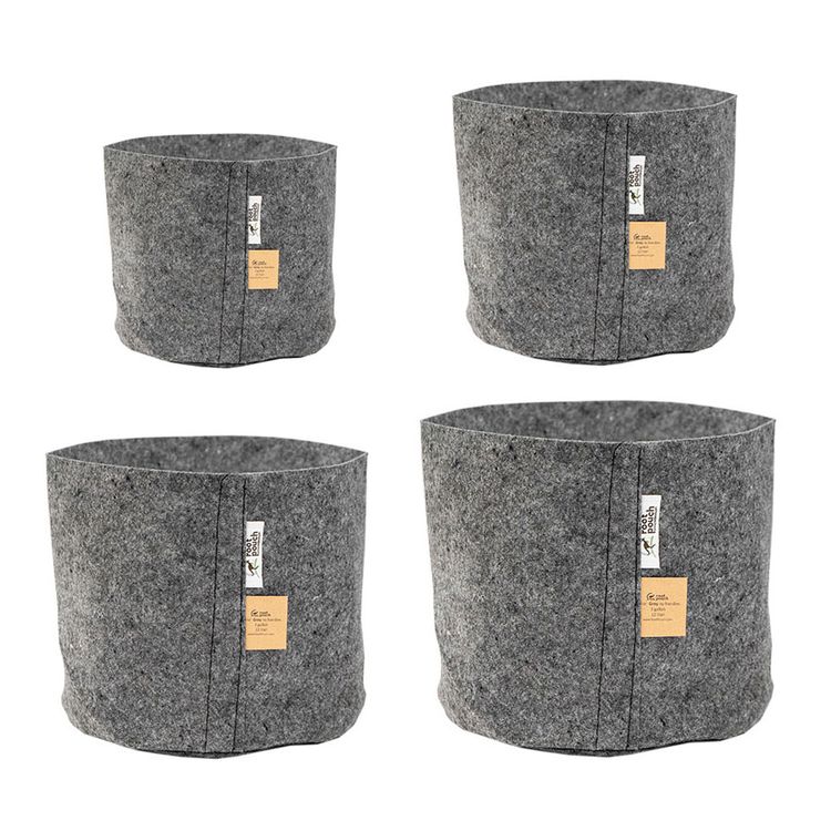 Paket Odlingssäck Root Pouch - 3,8liter  +8liter +12liter +16 liter grå utan handtag
