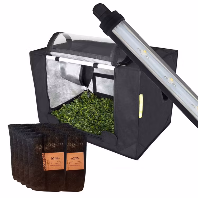 Startpaket Small 1x Odlingstält S , 1x växtbelysning och 10x odlingssäckar 1liters