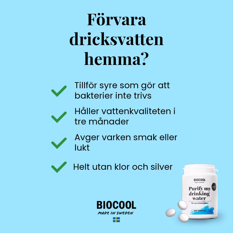 Vattenreningstabletter - Biocool Purify my drinking water, 250 tbl