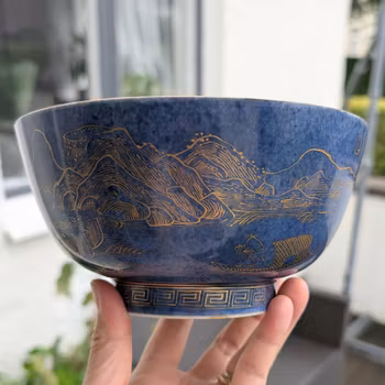 Chinese antique powder blue bowl, Kangxi period #2705