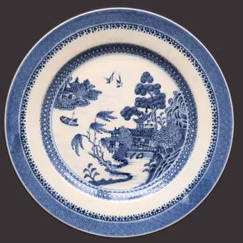 *SOLD*Chinese antique blue and white plate, Late 18 C #2717