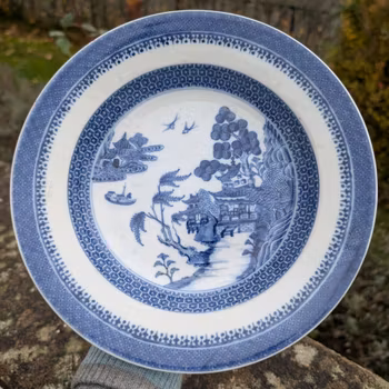 *SOLD*Chinese antique blue and white plate, Late 18 C #27160